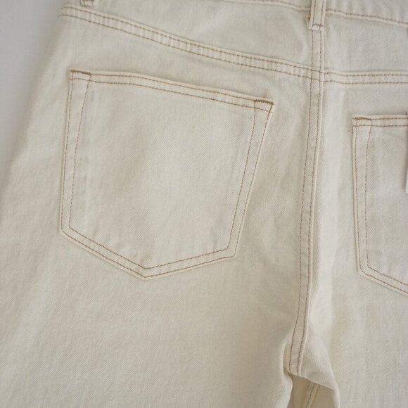 Zara Denim Cream Straight Leg Denim Jeans Size 30 - Picture 14 of 14